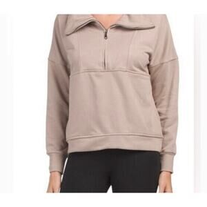 WILO the Label Bella 1/2 Zip Sweatshirt in Clay Size M